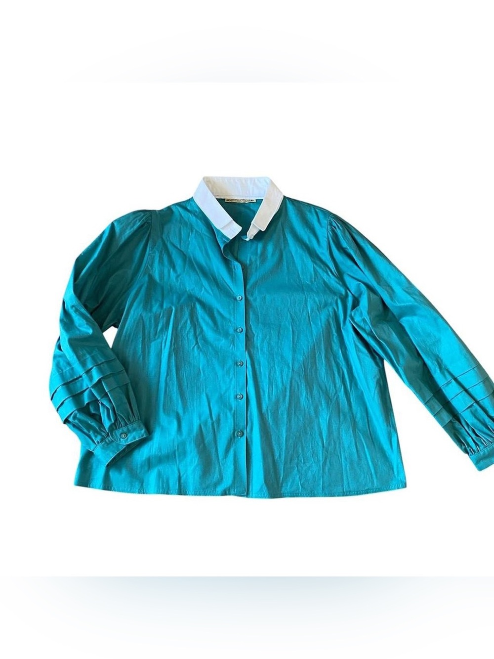 Recollections teal button up shirt